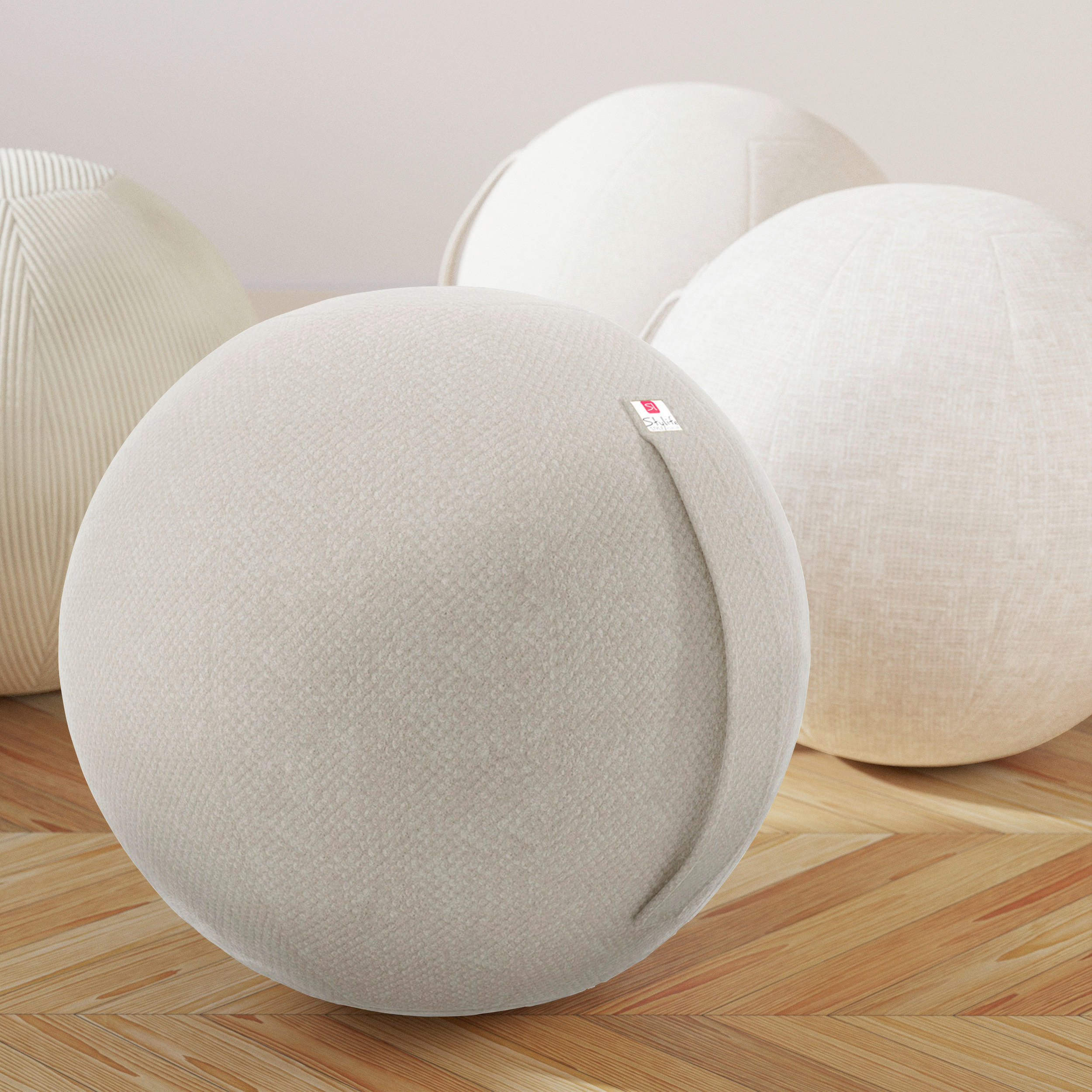 SITZBALL Plüsch  - Beige, Design, Textil (60/60/60cm) - Stylife