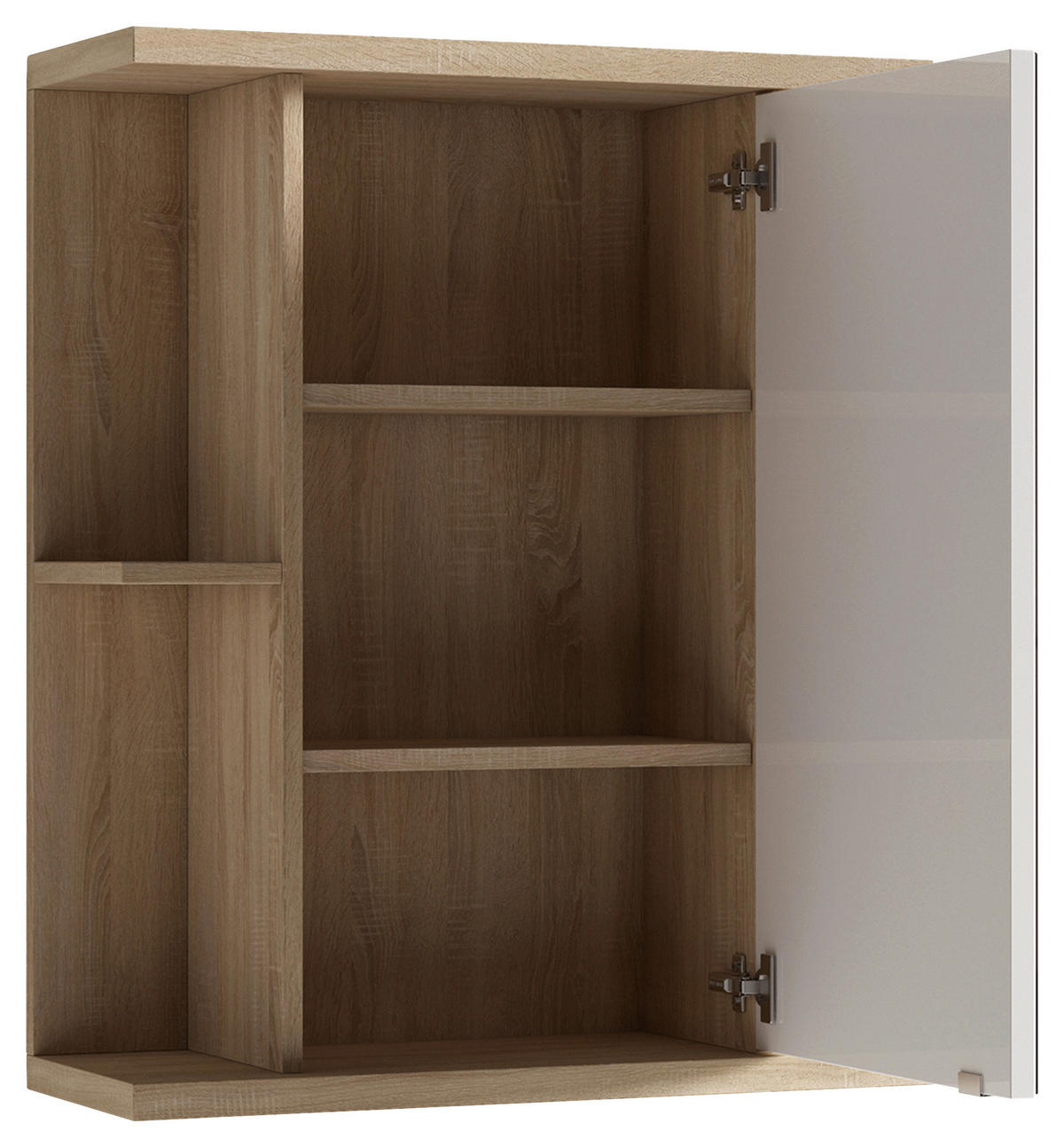 SPIEGELSCHRANK 60/70/25 cm  - Chromfarben/Sonoma Eiche, MODERN, Glas/Holzwerkstoff (60/70/25cm) - MID.YOU
