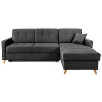 ECKSCHLAFSOFA in Grau Textil   - Kernbuche/Grau, Design, Textil (223/161cm) - MID.YOU