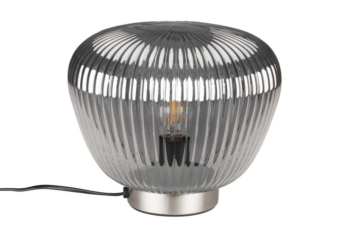 STOLNÍ LAMPA, E27, 25/22,5 cm  - barvy chromu/barvy niklu, Lifestyle, kov/sklo (25/22,5cm) - Dieter Knoll
