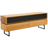 NÍZKA KOMODA, dub, čierna, farba duba, 160/58/40 cm - čierna/farba duba, Design, kov/drevo (160/58/40cm) - MID.YOU