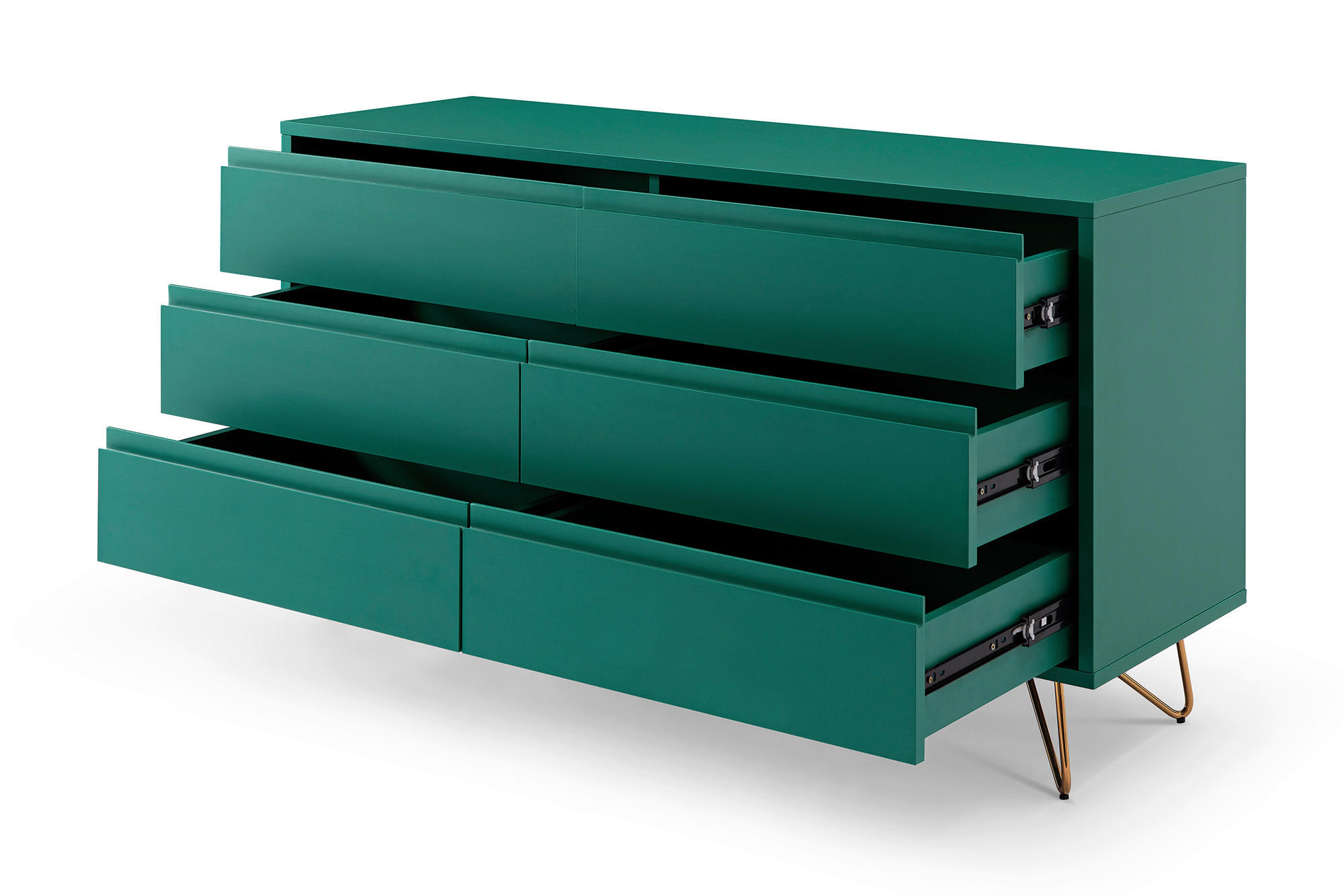 KOMMODE  in 120/70/40 cm  - Messingfarben/Grün, Design, Holzwerkstoff/Metall (120/70/40cm) - Livetastic