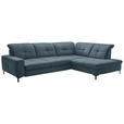 ECKSOFA in Chenille Blau  310/240 cm  - Blau/Schwarz, Design, Textil/Metall (310/240cm) - Xora