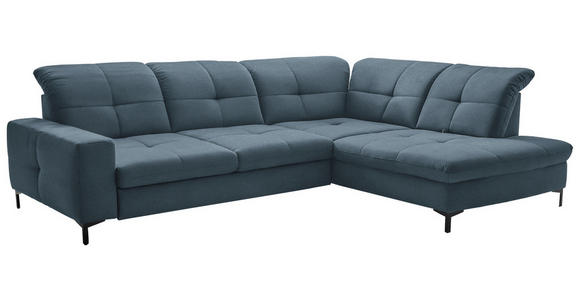 ECKSOFA in Chenille Blau 310/240 cm - Blau/Schwarz, Design, Textil/Metall (310/240cm) - Xora