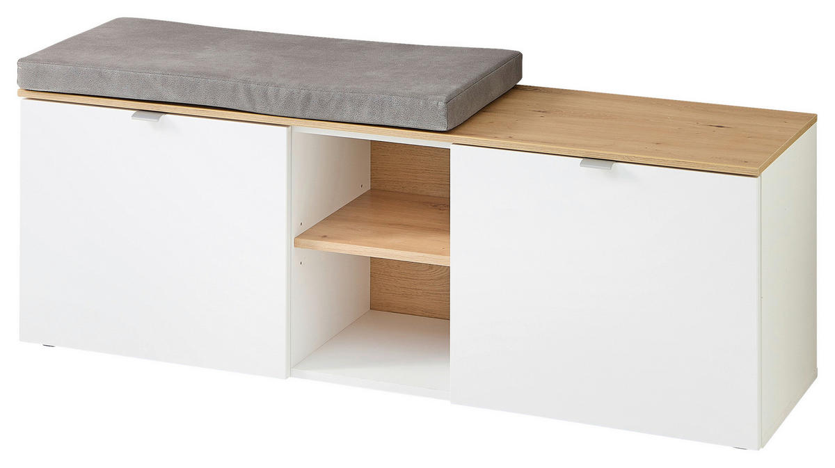 GARDEROBE 4-teilig  in 206/202/38 cm  - Weiß/Eiche Artisan, Design, Glas/Holzwerkstoff (206/202/38cm)