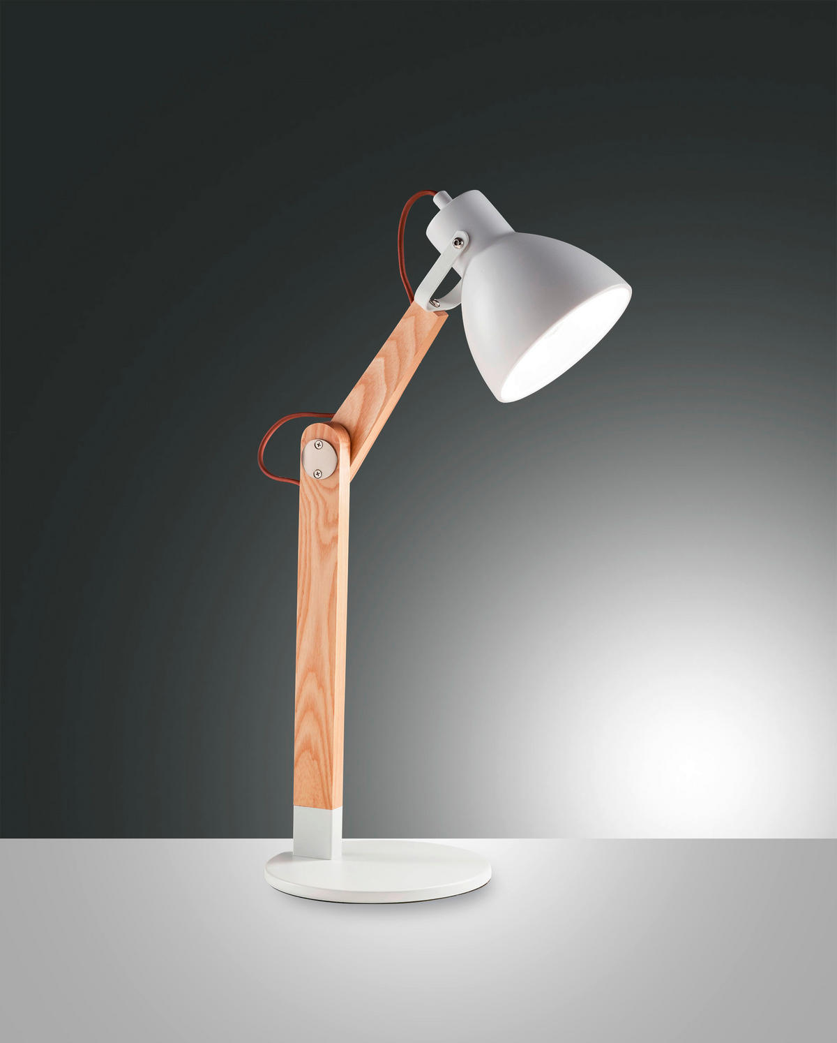 TISCHLEUCHTE 41/73 cm   - Weiß/Naturfarben, Design, Holz/Metall (41/73cm) - Fabas Luce