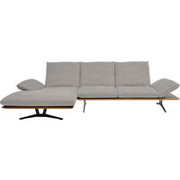 ECKSOFA in Flachgewebe Hellgrau  159/314 cm  - Hellgrau/Schwarz, Design, Holz/Textil (159/314cm) - Dieter Knoll