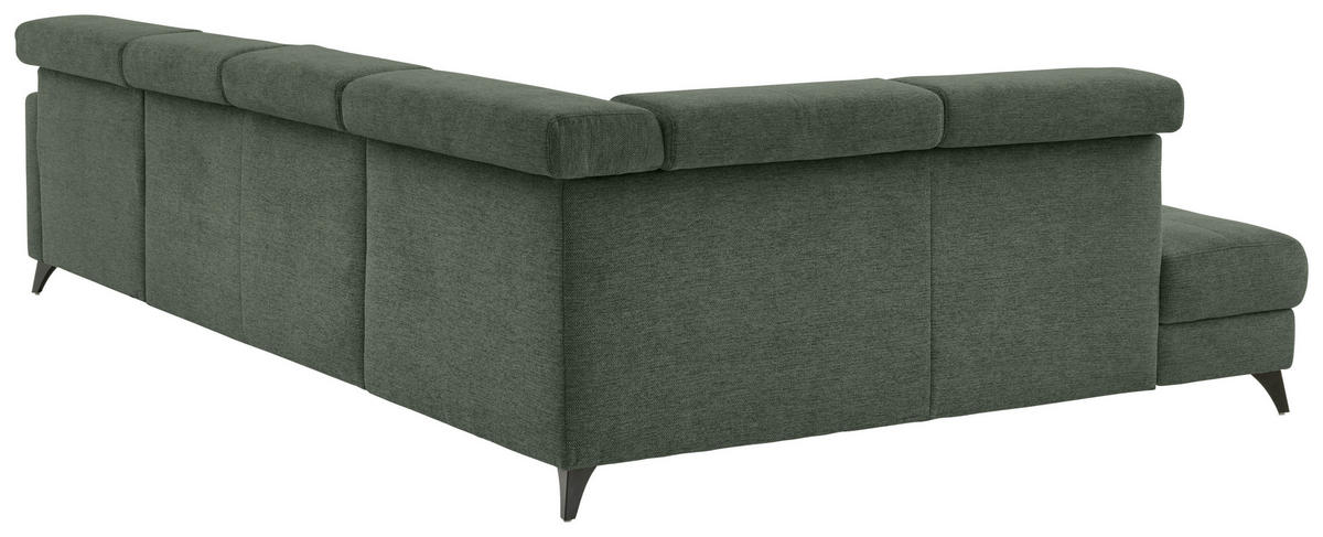 WOHNLANDSCHAFT Beldomo System Dunkelgrün Flachgewebe  - Dunkelgrün/Schwarz, KONVENTIONELL, Textil/Metall (215/333/174cm) - Beldomo System