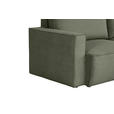ECKSOFA in Feincord Olivgrün - Schwarz/Olivgrün, KONVENTIONELL, Kunststoff/Textil (242/151cm) - Carryhome