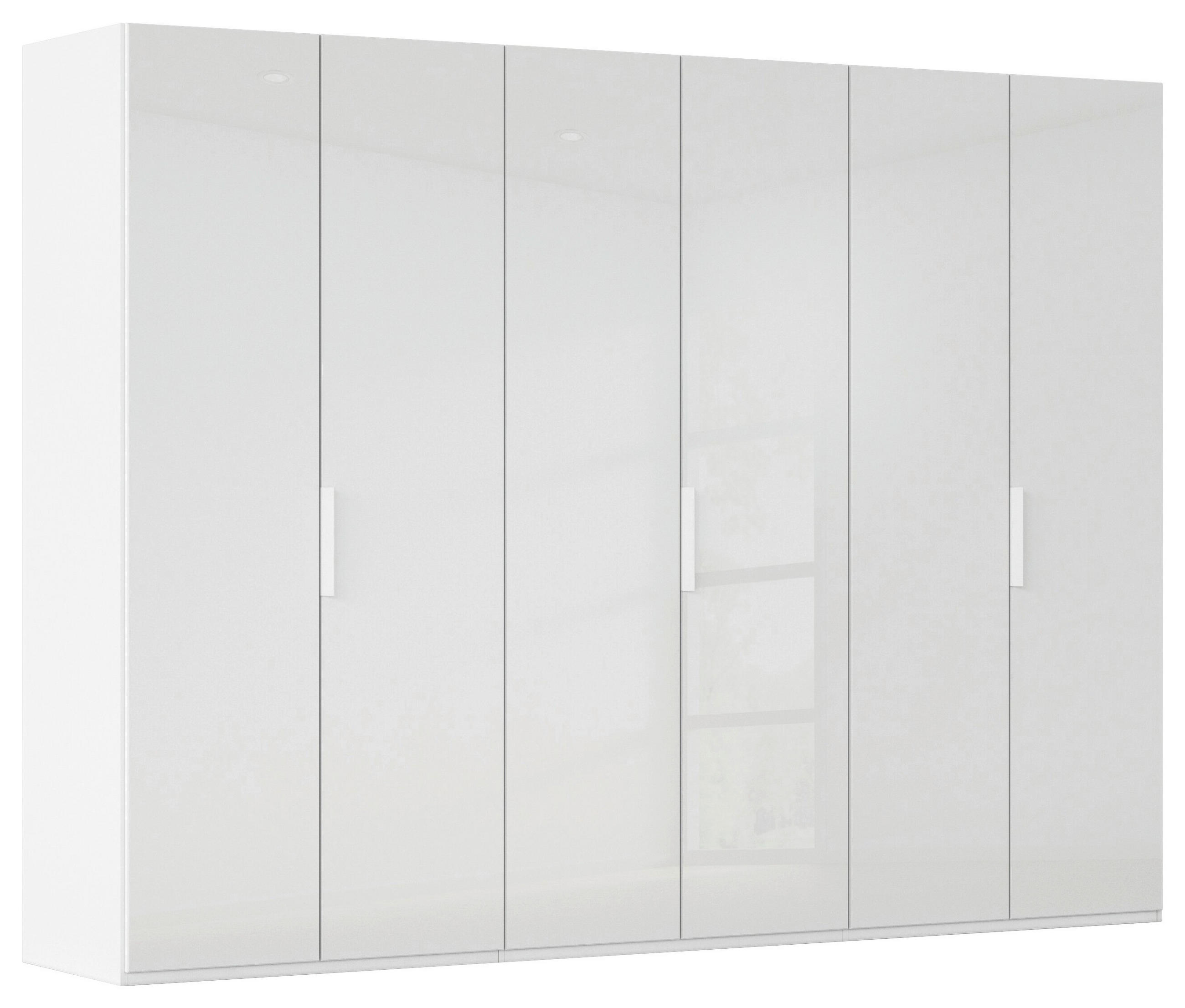 DREHTÜRENSCHRANK 301/235/61 cm,  in Weiß, Weiß Hochglanz, 6-türig  - Weiß Hochglanz/Weiß, Basics, Holzwerkstoff/Metall (301/235/61cm) - Novel