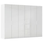 DREHTÜRENSCHRANK 301/223/61 cm,  in Weiß, Weiß Hochglanz, 6-türig  - Weiß Hochglanz/Weiß, Basics, Holzwerkstoff/Metall (301/223/61cm) - Novel