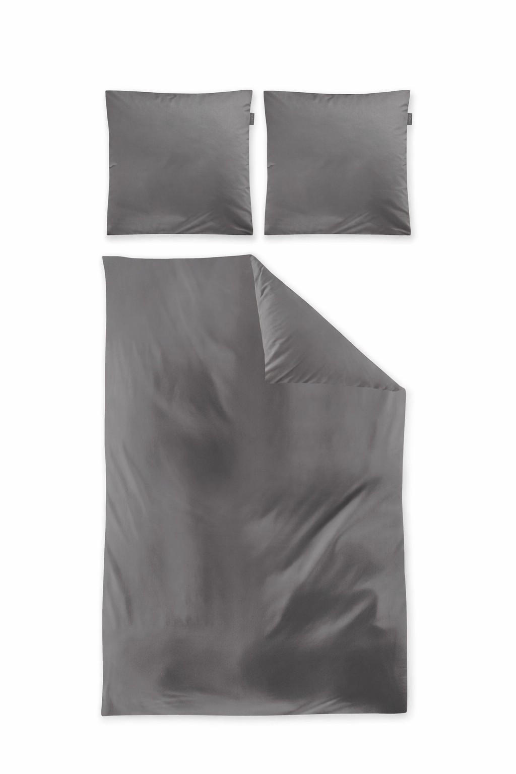 BETTWÄSCHE Makosatin 200/220 cm  - Graphitfarben, KONVENTIONELL, Textil (200/220cm) - Irisette