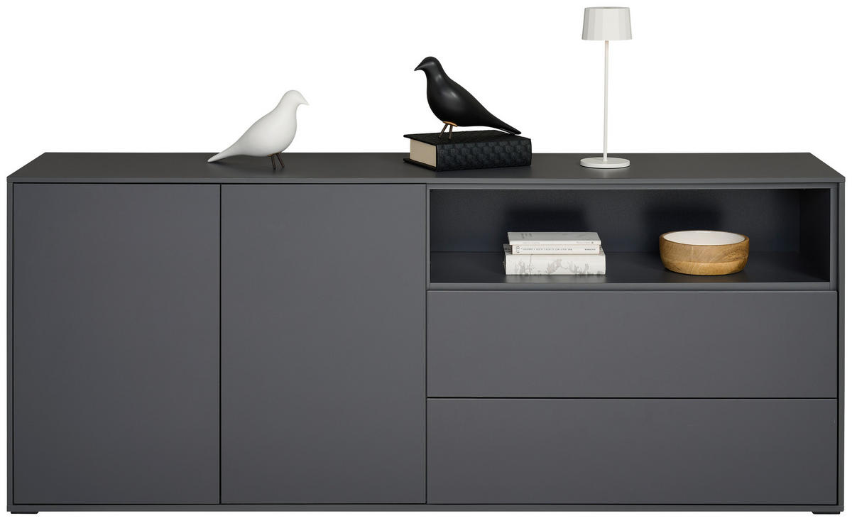REGALELEMENT 179,1/72,6/40 cm Graphitfarben  179,1/72,6/40 cm  - Graphitfarben, Design, Holzwerkstoff (179,1/72,6/40cm) - home24