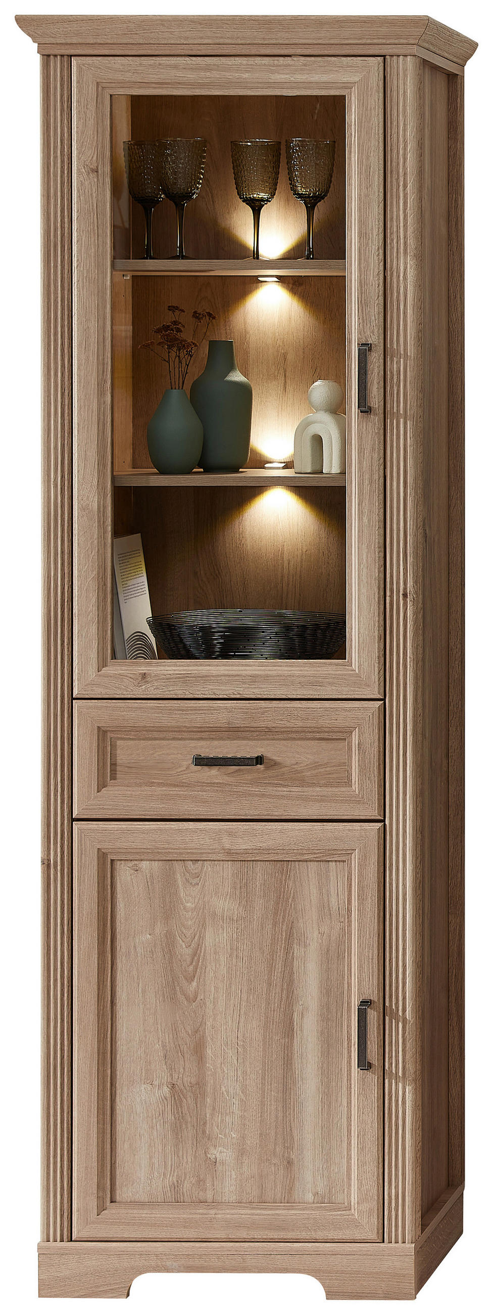 VITRINE in Eichefarben  - Eichefarben, Design, Holzwerkstoff/Metall (66/204/42cm) - MID.YOU