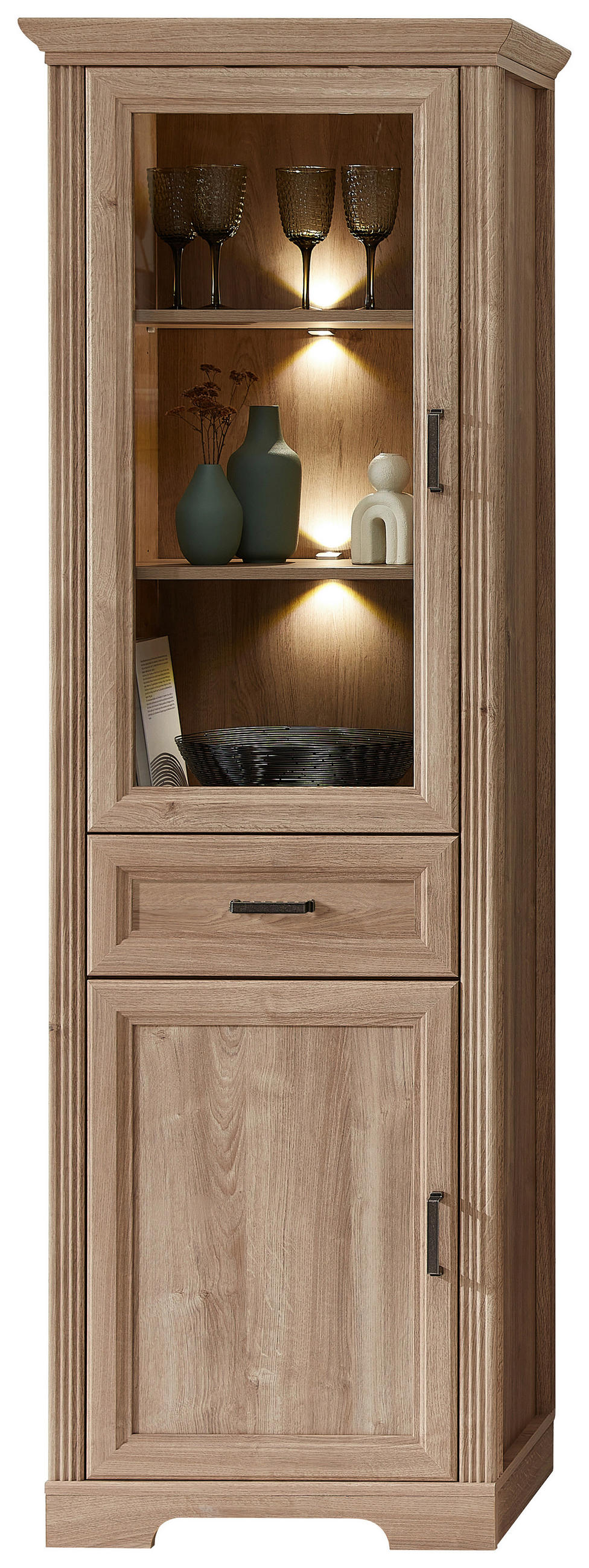 VITRINE in Eichefarben  - Eichefarben, Design, Holzwerkstoff/Metall (66/204/42cm) - MID.YOU