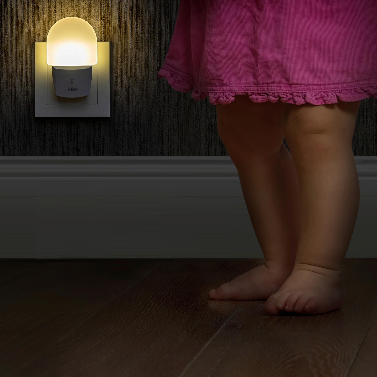 KINDER-NACHTLICHT Nightguide 9,8/12/6,2 cm   - Weiß Hochglanz, Basics, Kunststoff (9,8/12/6,2cm) - Reer