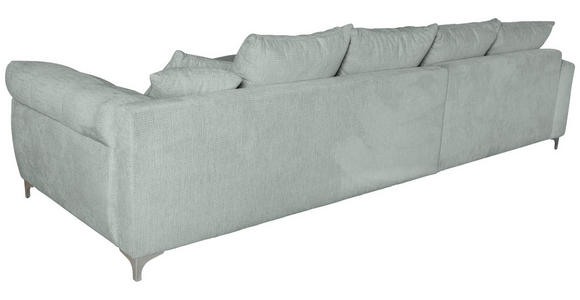 ECKSOFA Grau Chenille Zierkissen, Rückenkissen, Rücken echt  - Chromfarben/Grau, KONVENTIONELL, Textil/Metall (227/329cm) - Carryhome