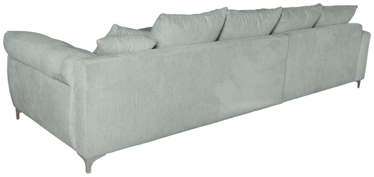 ECKSOFA Grau Chenille  - Chromfarben/Grau, KONVENTIONELL, Textil/Metall (227/329cm) - Carryhome