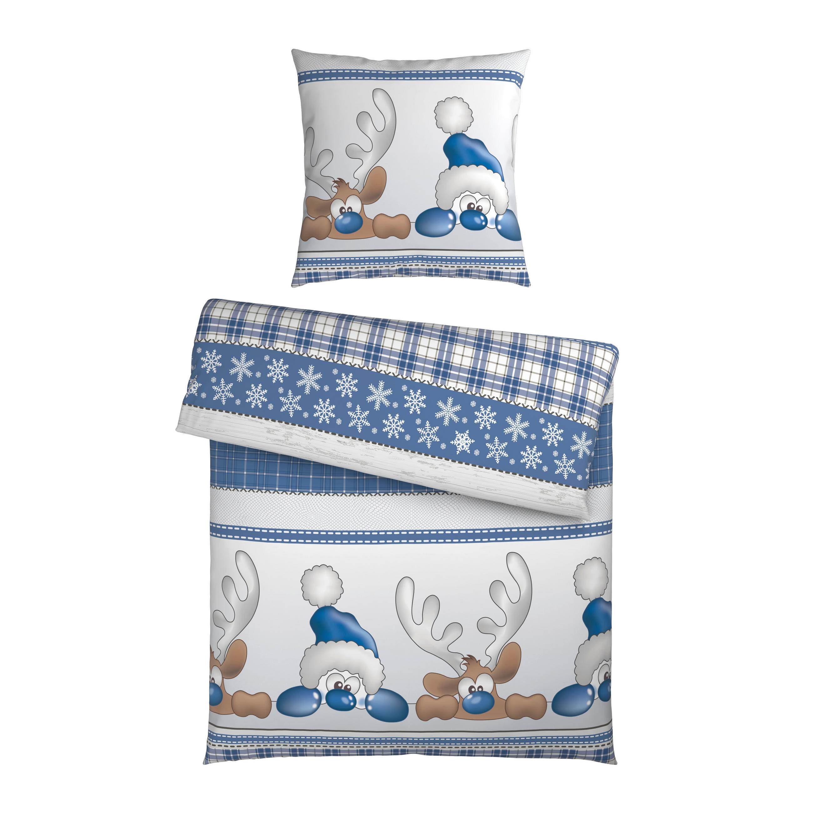 BETTWÄSCHE Flanell 155/220 cm  - Blau/Grau, Textil (155/220cm) - Esposa