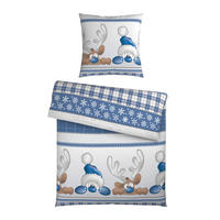 BETTWÄSCHE Flanell 155/220 cm  - Blau/Grau, Textil (155/220cm) - Esposa