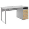 SCHREIBTISCH 150/70/75 cm  in Hellgrau, Hickory  - Silberfarben/Hellgrau, MODERN, Holz/Holzwerkstoff (150/70/75cm)