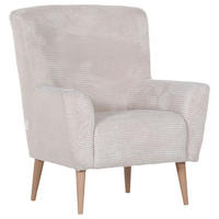SESSEL in Cord Creme  - Creme/Naturfarben, Trend, Holz/Textil (77/80/93cm)
