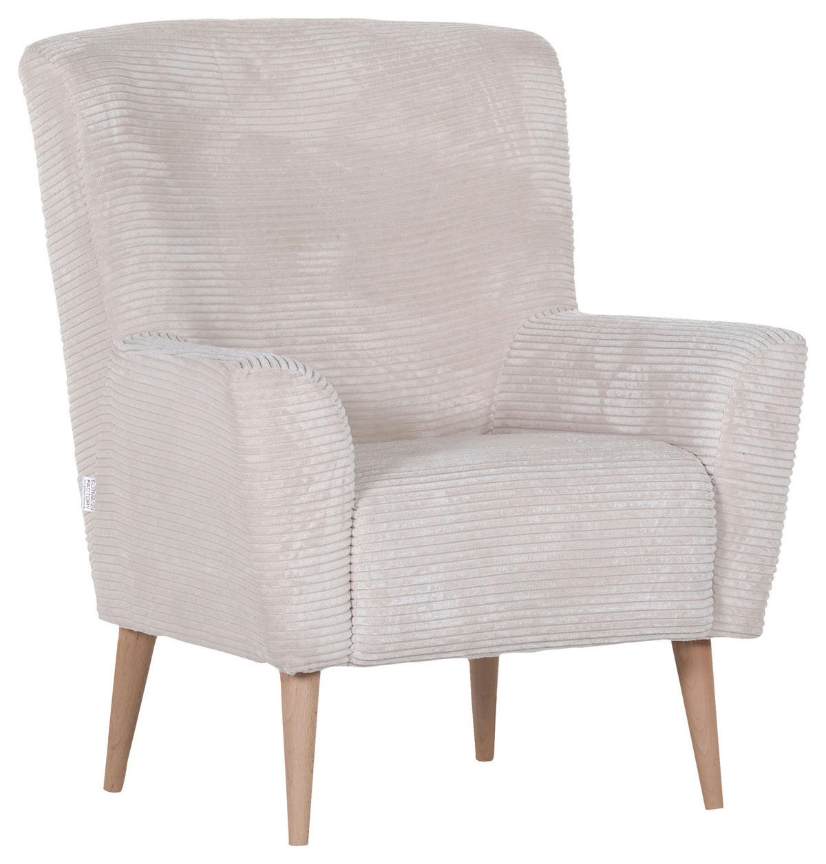 SESSEL in Cord Creme  - Creme/Naturfarben, Trend, Holz/Textil (77/80/93cm)