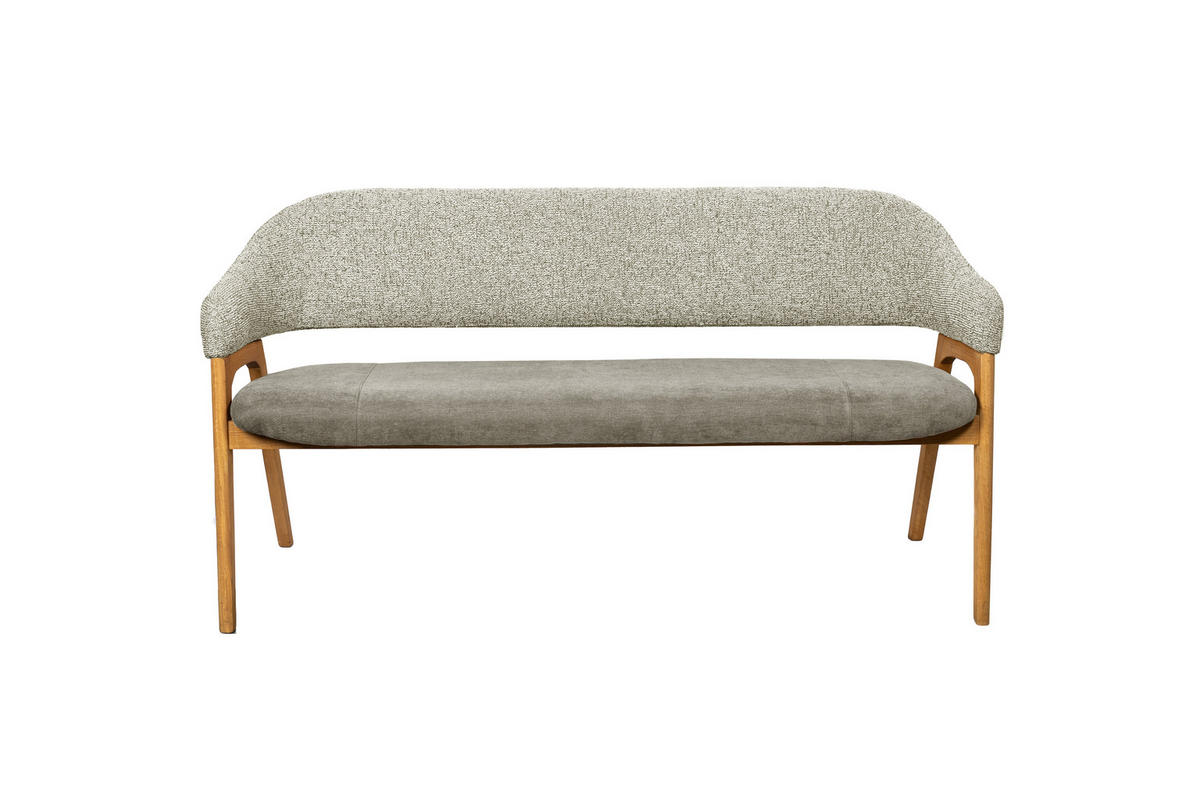 SITZBANK in Textil Taupe  - Taupe/Eichefarben, KONVENTIONELL, Holz/Textil (168/84/56cm) - Linea Natura