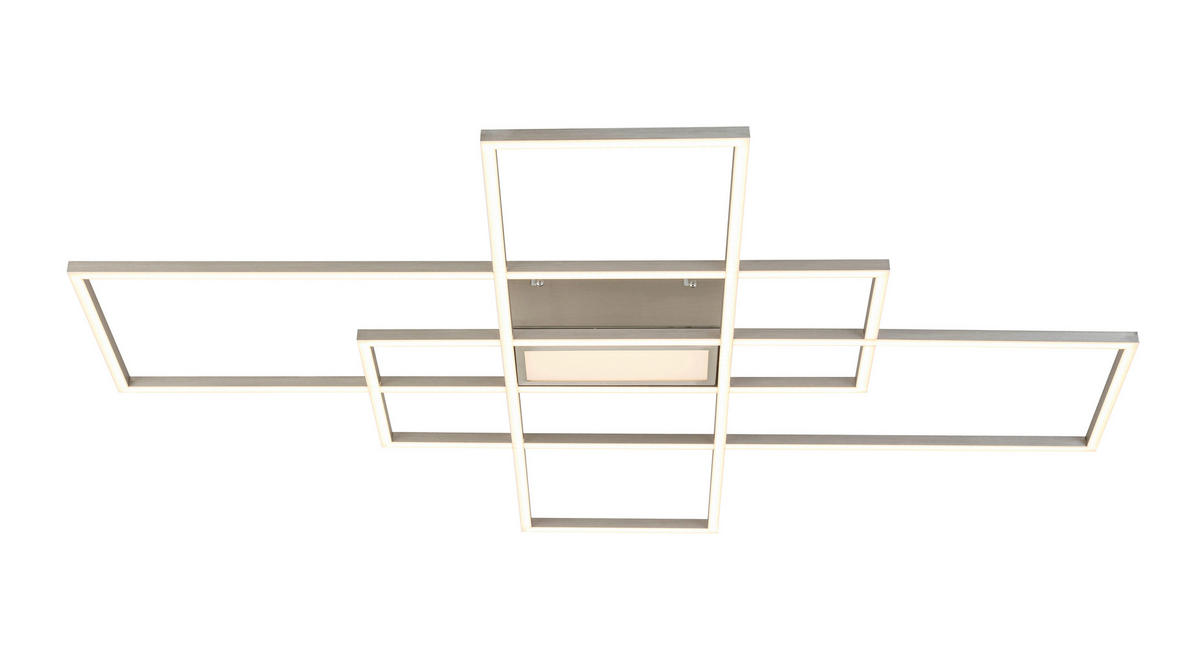 LED MENNYEZETI LÁMPA - nikkelszínű, Design, műanyag/fém (100/75/7,5cm) - Novel