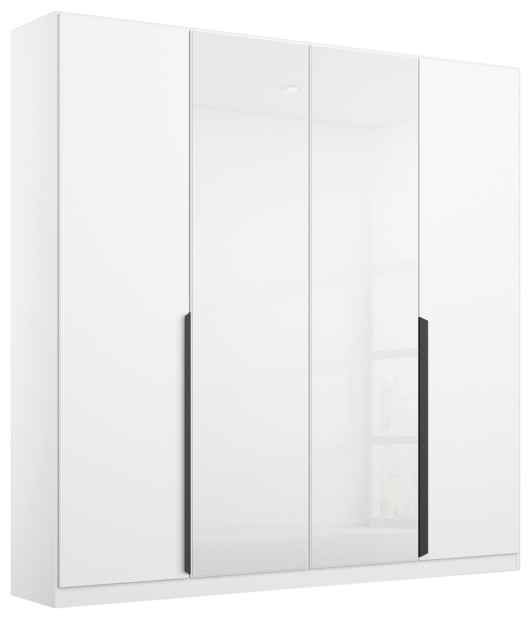 DREHTÜRENSCHRANK 181/210/54 cm,  in Weiß, Weiß Hochglanz, 4 Tür(en)  - Weiß Hochglanz/Weiß, MODERN, Glas/Holzwerkstoff (181/210/54cm) - Rauch Möbel