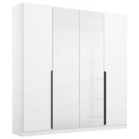 DREHTÜRENSCHRANK 181/210/54 cm,  in Weiß, Weiß Hochglanz, 4 Tür(en)  - Weiß Hochglanz/Weiß, MODERN, Glas/Holzwerkstoff (181/210/54cm) - Rauch Möbel