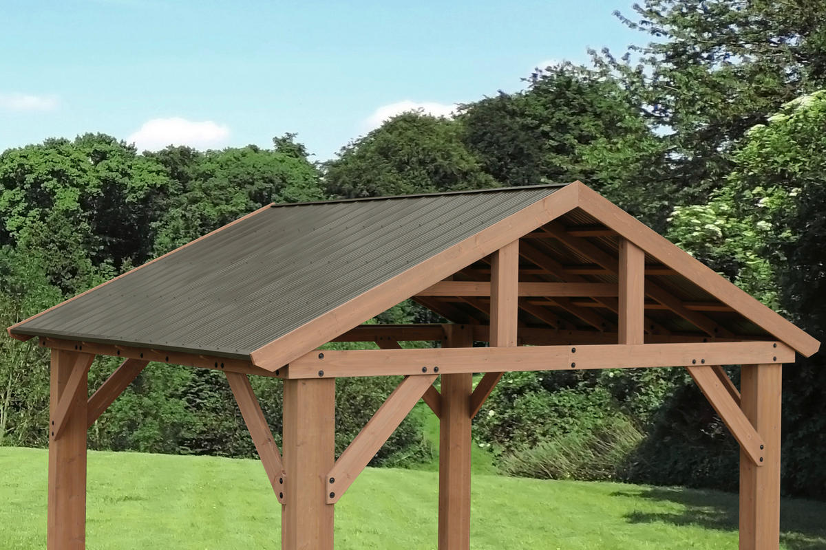 PAVILLON 366/330/427 cm   - Naturfarben, Basics, Holz/Metall (366/330/427cm)