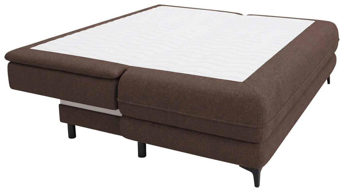 SCHLAFSOFA Chenille Braun  inkl. Bettkasten, Schlaffunktion, Topper  - Schwarz/Braun, Design, Textil/Metall (200/95/92cm) - Stylife