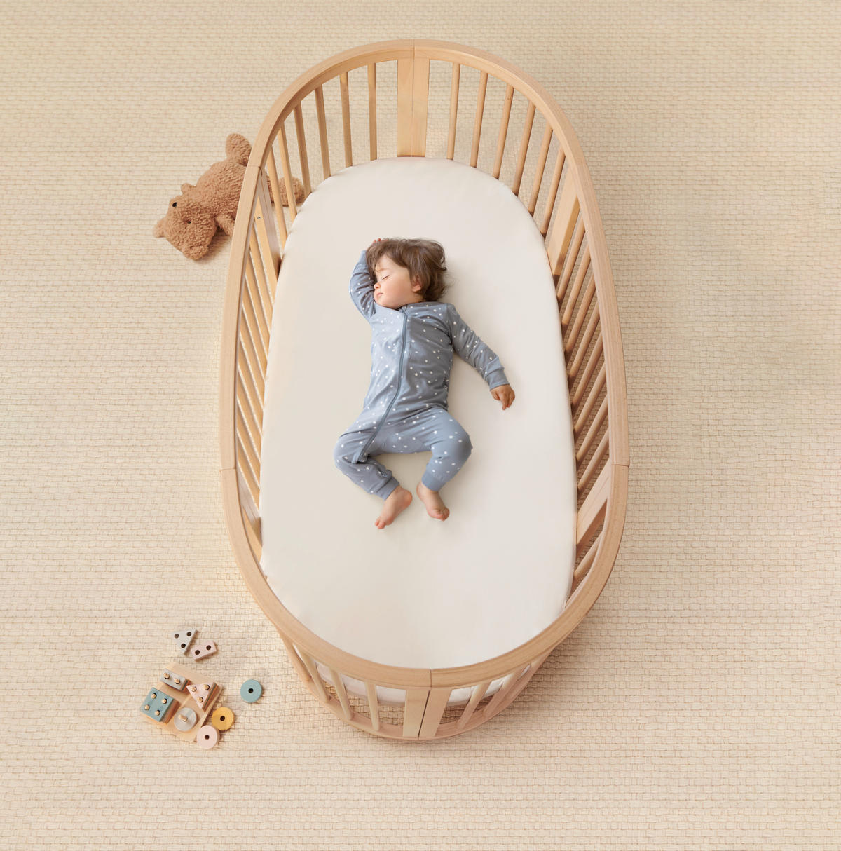 GITTERBETT Sleepi V3  141/74/78 cm   - Naturfarben, Basics, Holz (141/74/78cm) - Stokke