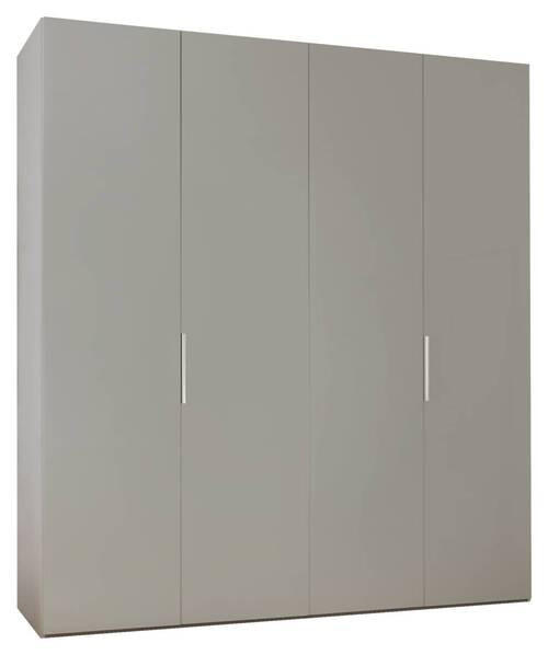 OMARA S KLASIČNIMI VRATI, siva  - siva/barve aluminija, Moderno, kovina/leseni material (200/216/58cm) - Novel