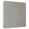 OMARA S KLASIČNIMI VRATI, siva  - siva/barve aluminija, Moderno, kovina/leseni material (200/216/58cm) - Novel