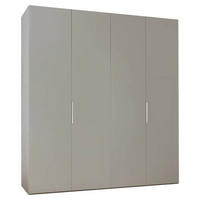 OMARA S KLASIČNIMI VRATI, siva  - siva/barve aluminija, Moderno, kovina/leseni material (200/216/58cm) - Novel