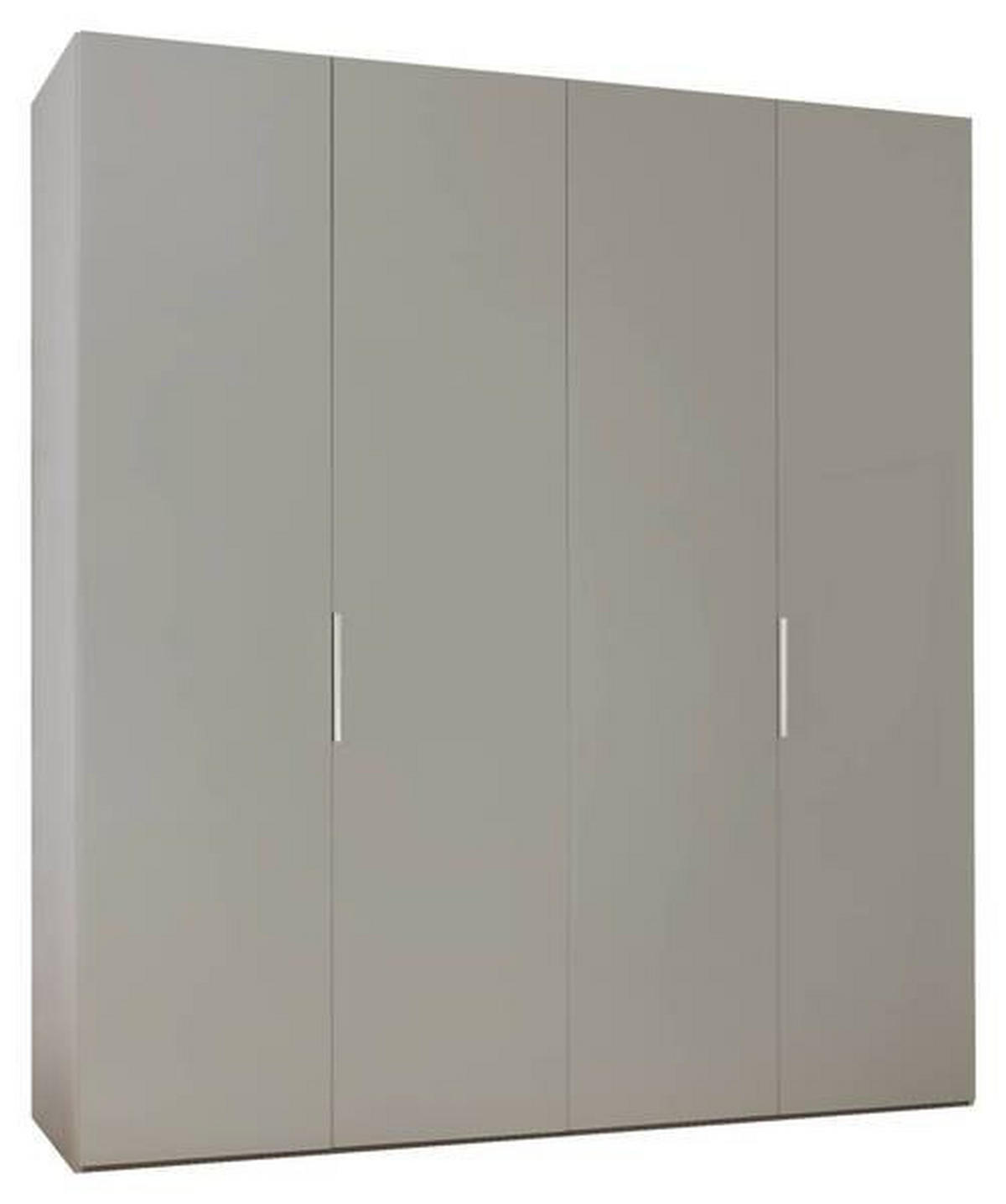 OMARA S KLASIČNIMI VRATI, siva  - siva/barve aluminija, Moderno, kovina/leseni material (200/216/58cm) - Novel