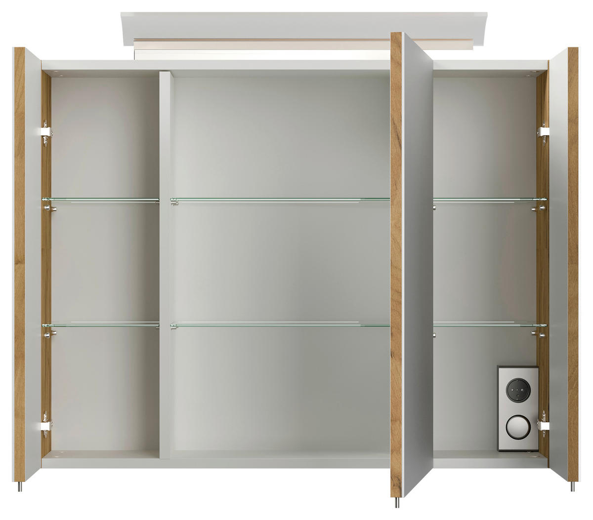 BADEZIMMER 3-teilig  in 80 cm  - Eichefarben/Weiß, Basics, Keramik/Holzwerkstoff (80cm) - MID.YOU