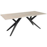 ESSTISCH in Holz, Metall 180/90/77 cm   - Schwarz/Akaziefarben, LIFESTYLE, Holz/Metall (180/90/77cm) - Landscape