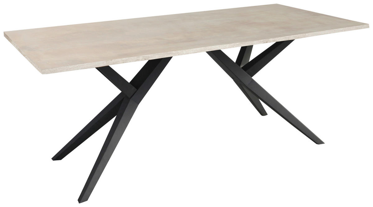 ESSTISCH in Holz, Metall 180/90/77 cm   - Schwarz/Akaziefarben, LIFESTYLE, Holz/Metall (180/90/77cm) - Landscape