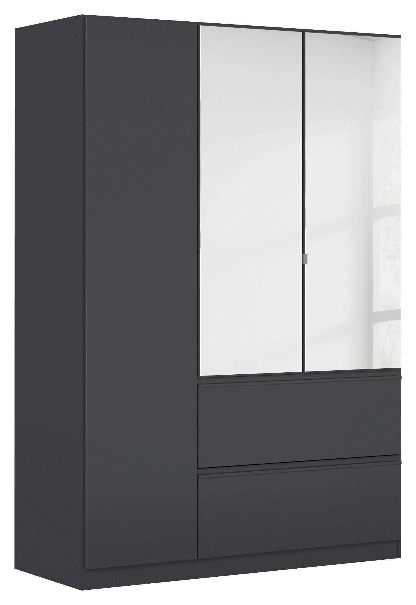 ARMOIRE À PORTES BATTANTES in Dunkelgrau  - Dunkelgrau/Grau, Modern, Holzwerkstoff (136/197/54cm) - Rauch Möbel