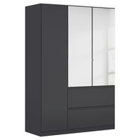 DREHTÜRENSCHRANK in Dunkelgrau  - Dunkelgrau/Grau, Modern, Holzwerkstoff (136/197/54cm) - Rauch Möbel