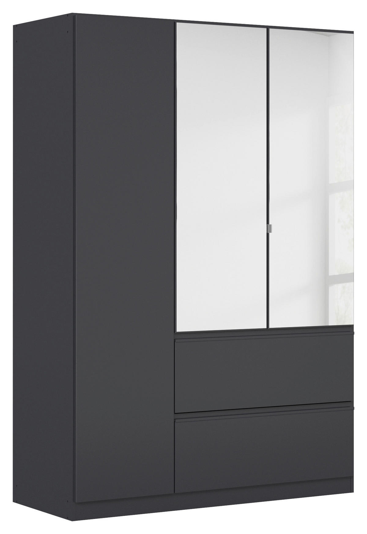 DREHTÜRENSCHRANK in Dunkelgrau  - Dunkelgrau/Grau, Modern, Holzwerkstoff (136/197/54cm) - Rauch Möbel