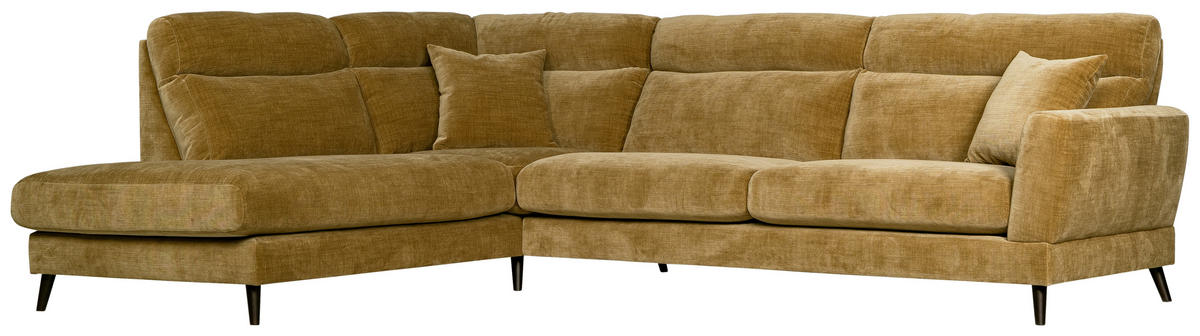 SOFFA i flatväv brun  - brun/mörkbrun, Klassisk, metall/trä (302/98/235/101cm) - Novel