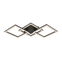 LED PLAFONJERA  - crna, Dizajnerski, metal/plastika (76,4/35,7/8cm) - Novel