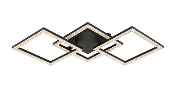 LED-DECKENLEUCHTE 76,4/35,7/8 cm   - Schwarz, Design, Kunststoff/Metall (76,4/35,7/8cm) - Novel
