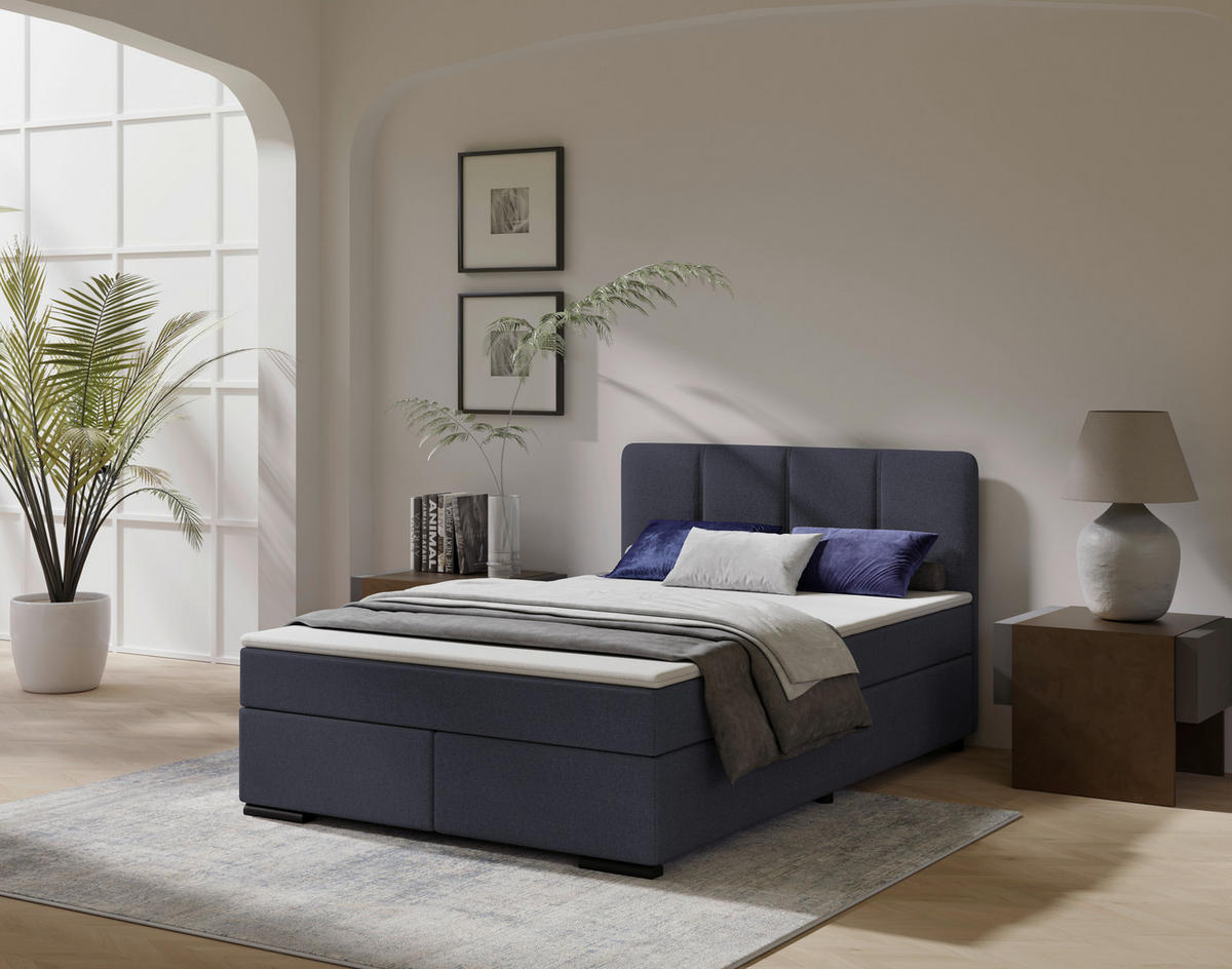 BOXSPRINGBETT 120/200 cm  in Anthrazit  - Anthrazit/Schwarz, MODERN, Karton/Holz (120/200cm) - MID.YOU