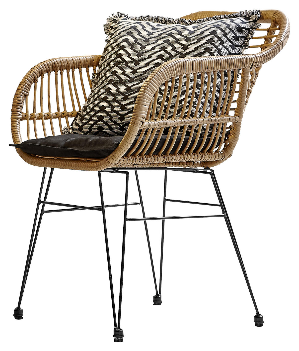 GARTENSESSEL Stahl Naturfarben, Dunkelgrau  - Dunkelgrau/Anthrazit, KONVENTIONELL, Kunststoff/Textil (56/81/60cm) - Ambia Garden