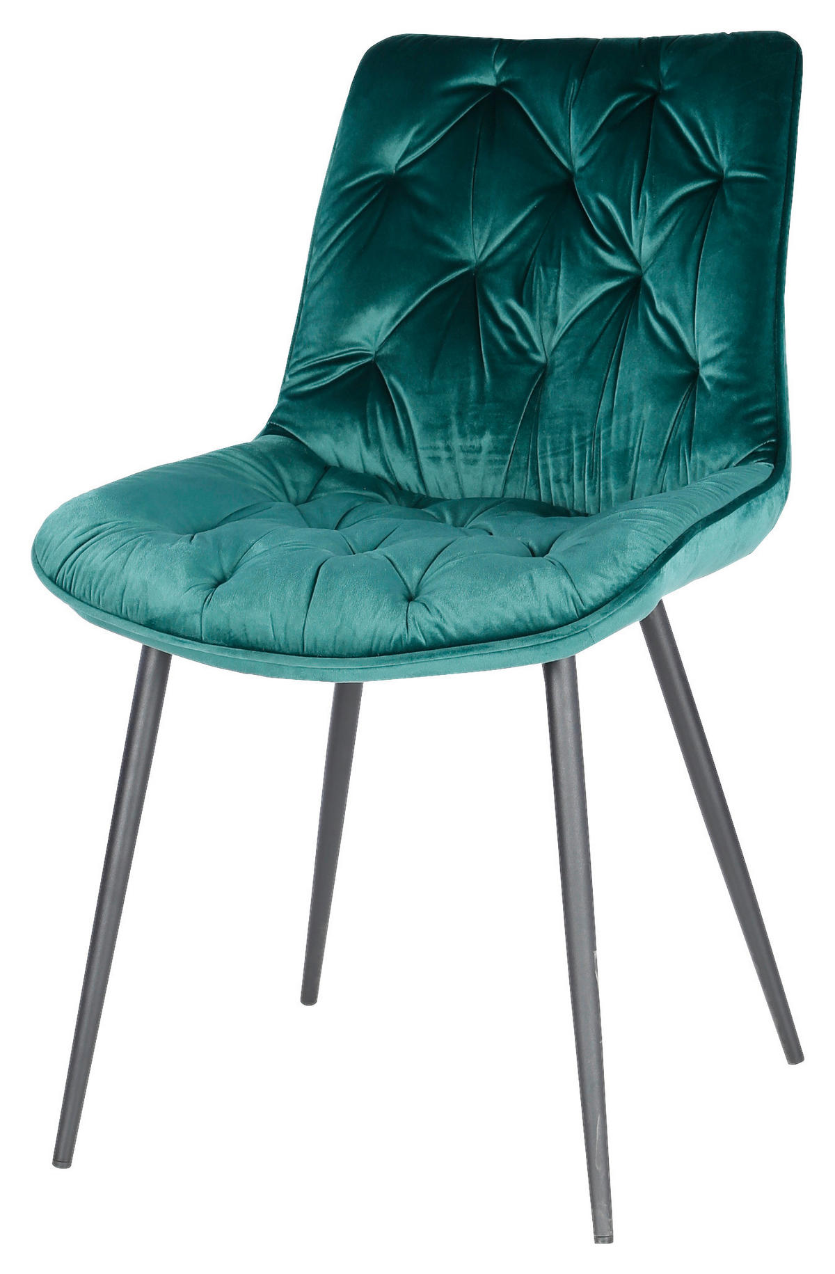 STUHL  in Eisen Samt Holz, Metall, Textil  - Schwarz/Grün, MODERN, Holz/Textil (52/85/59cm) - Livetastic